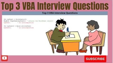 Top 3 VBA Interview Questions. #Excel, #VBA and #SQL