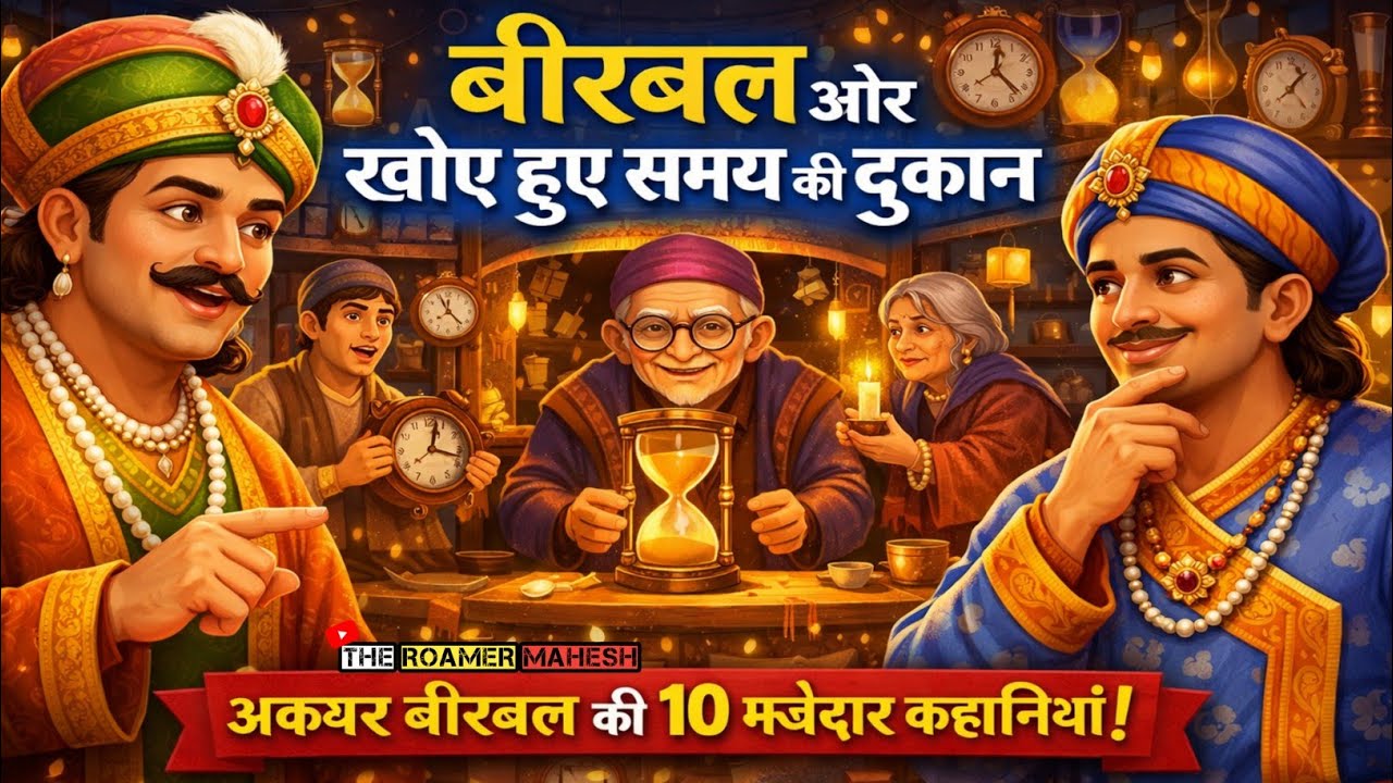 अकबर बीरबल की 10 मज़ेदार कहानियां 😅🤩 बीरबल और खोए हुए समय की दुकान🤔🤯Akbar And Birbal 😎