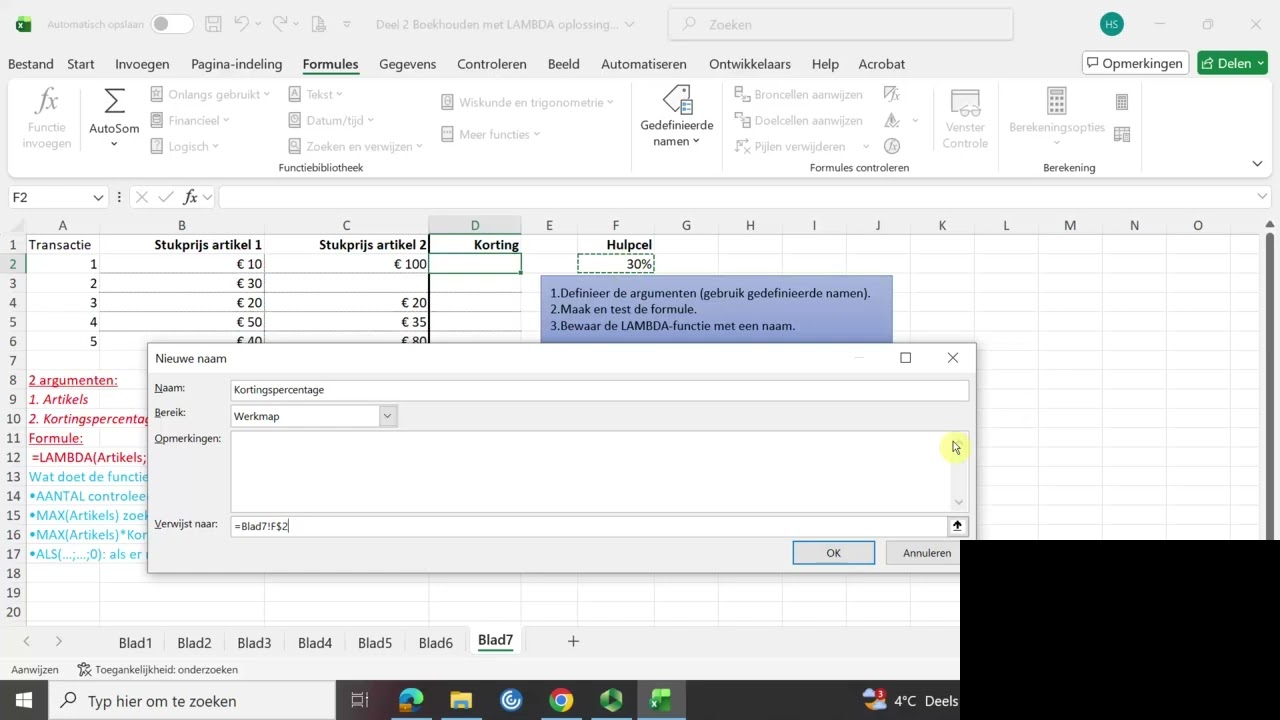 Excel LAMBDA in de boekhouding   Blad7