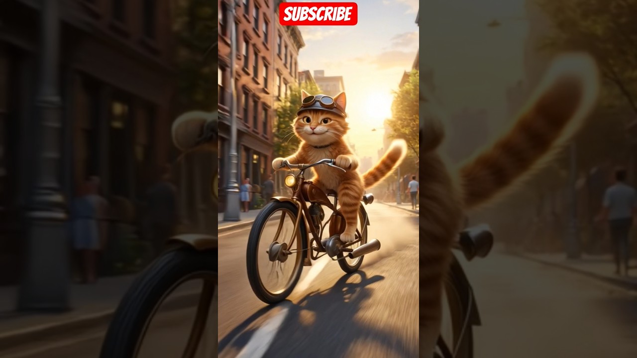 🐈 cat riding bike 🏍 👌🏻 
