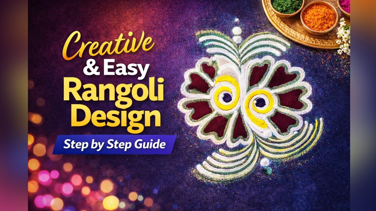 Simple Rangoli Design Step by Step for Beginners #rangoli # ...