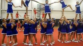 Burns Middle School  cheerleaders UCA cheer camp 2009 extreme routine