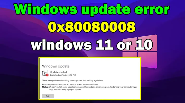 How to fix Windows update error 0x80080008 windows 11 or 10