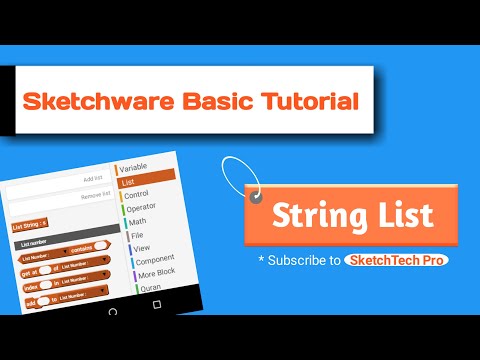 Sketchware Basic Tutorial String List Blocks in Sketchware | SketchTech Pro