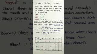 Cheryl's birthday problem and solution in hindi by Kaushal chavda