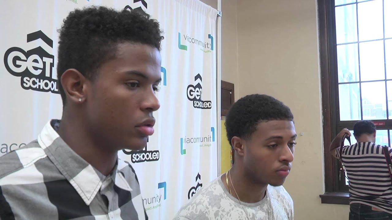 Diggy Simmons and Trevor Jackson visit DPS Durfee Elementary-Middle School