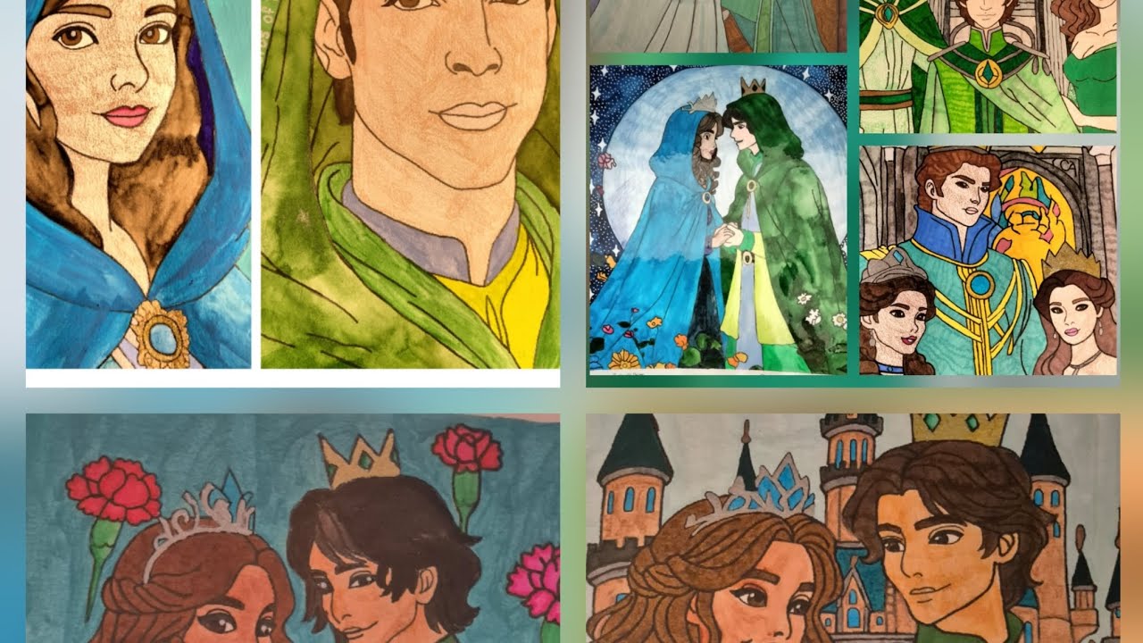 Emeros and Azurine character design, fashion and personalities 