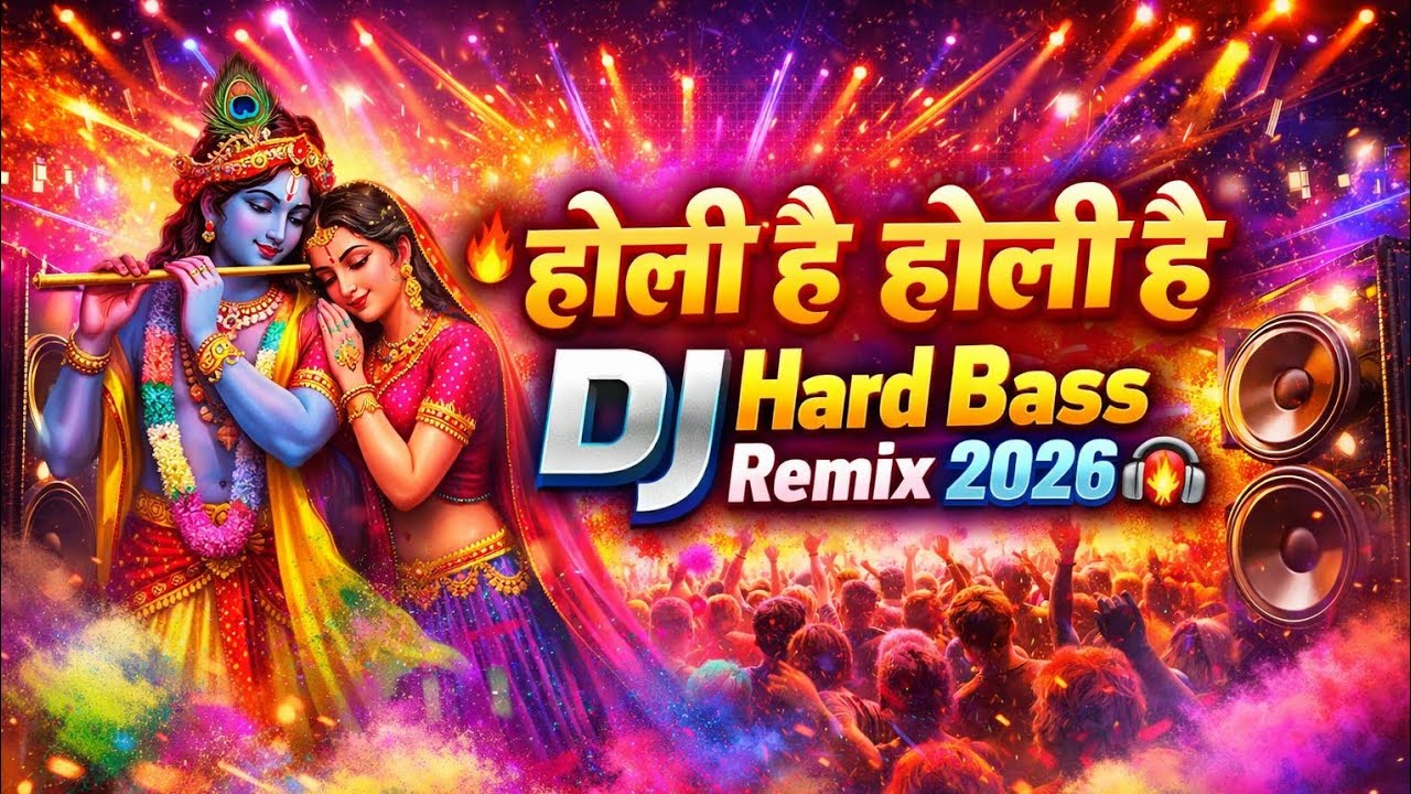 🔥 होली है होली है 💥 Radha Krishna DJ Hard Bass Remix 2026 | Holi Party Song 🎧🔥