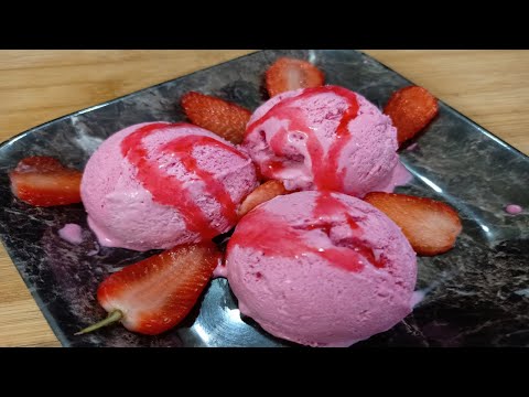 స్ట్రాబెర్రీ ఐస్క్రీమ్ | Homemade Strawberry Ice Cream Recipe in Telugu