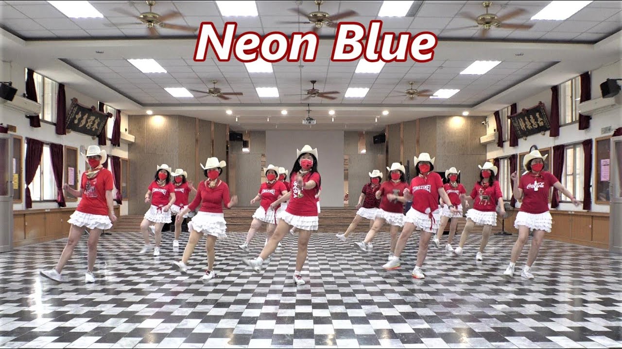 Neon Blue│Line Dance by Tina Argyle│Demo & Walk Through║霓虹藍│排舞│含導跳│4K