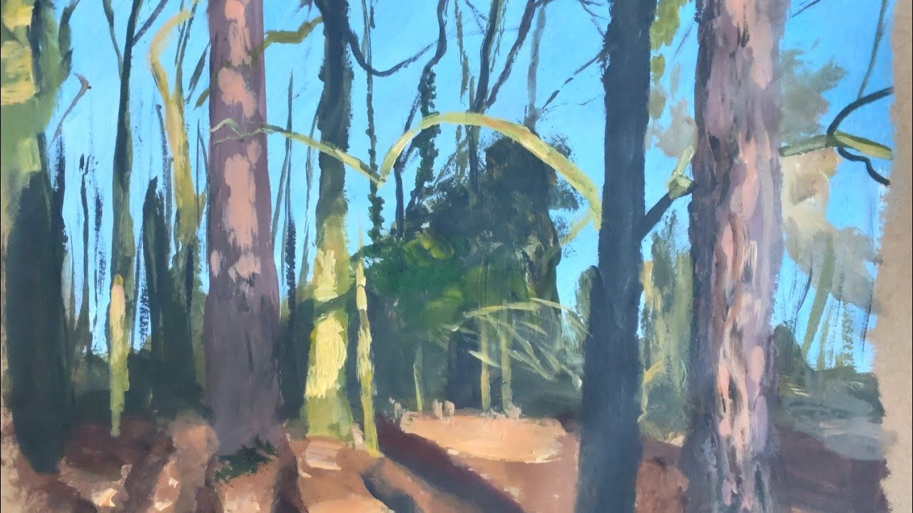 Acrylic Landscape Painting - Light in the Woods - YouTube