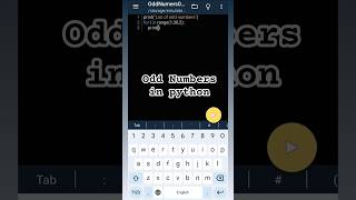 List of odd numbers in python using for loop #programming #shorts #shortvideo