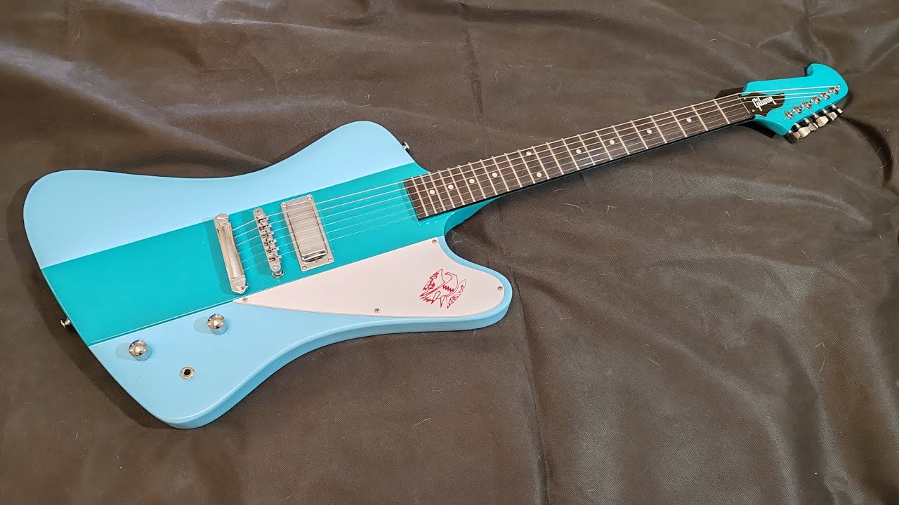 Обзор сборки и звука доработанной китайской реплики Gibson Firebird голубой. 