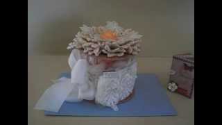 ALTERED SHABBY CHIC LACE SPOOL DT PROJECT FOR ThePieceByPiece