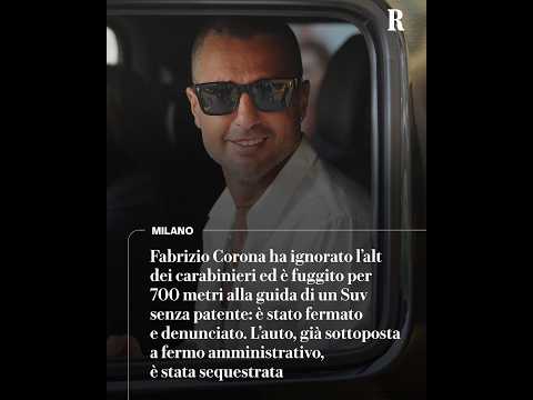 Video Fabrizio Corona alla guida di un Suv senza patente, ignora lalt e fugge