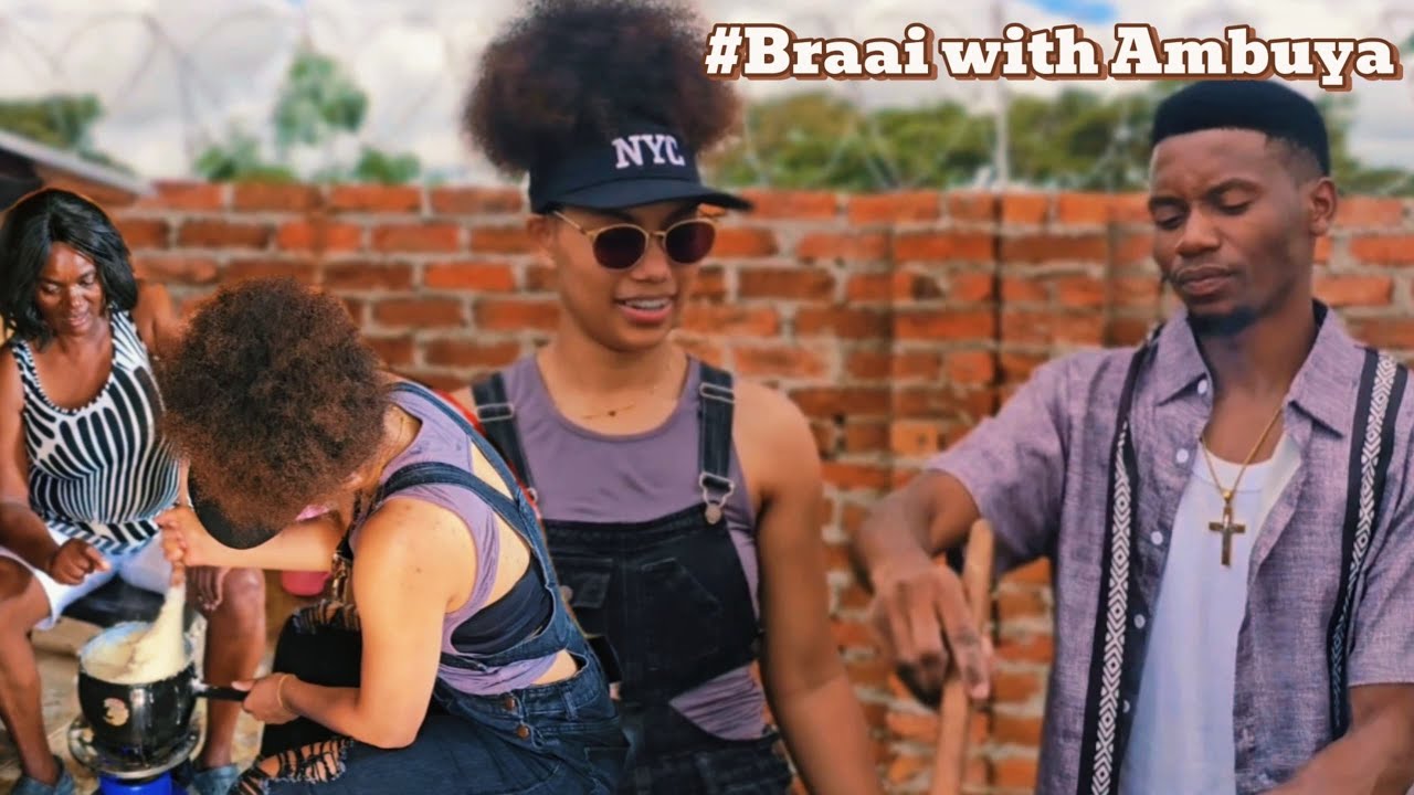 Braai with Ambuya and Aaliyah's first sadza cooking lesson.