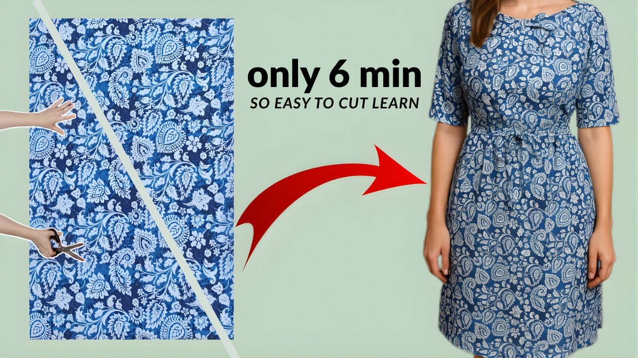 simple cut dress VERY EASY in 5 Minutes, Sew Quick Summer MINI-TAF30-SEP25 Strapless Cat-eye Corset Hibiscus Naira cut Size:29x30 pleated detailing