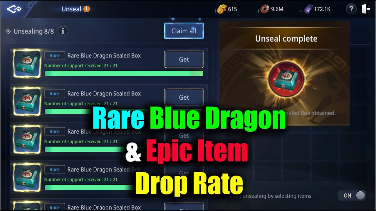 MIR4 Rare Blue Dragon Box & Epic Item Drop Rate YouTube