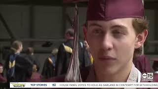 Famous Months after losing his leg, Mountain Ridge High senior walks across the stage at his graduation Profile