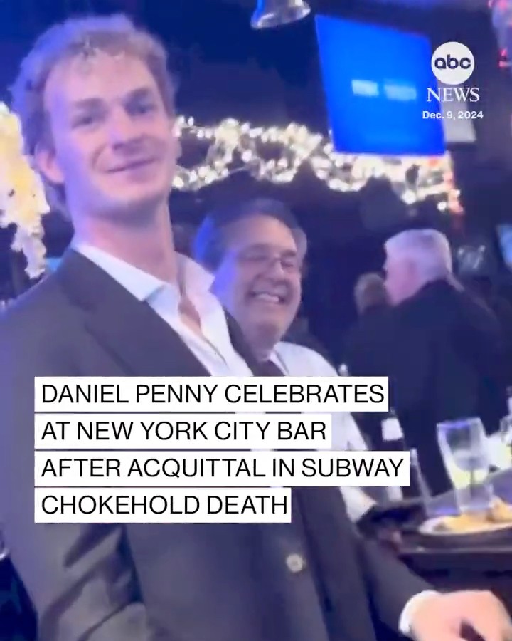 Daniel Penny celebrates at New York City bar after acquittal in subway chokehold death