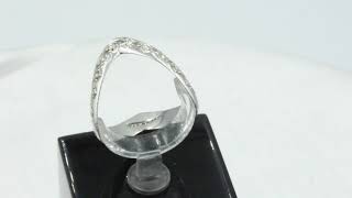 9ct White Gold Diamond Wishbone 2.7g Size N Ring - 1105003