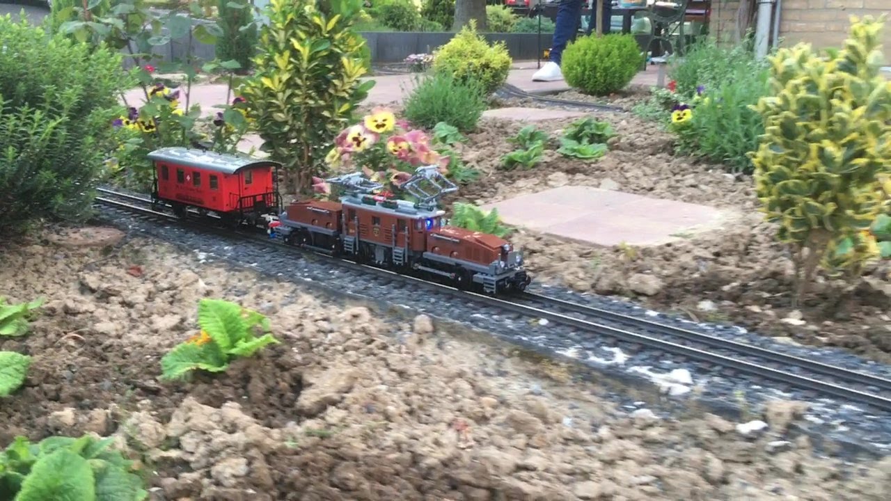 LEGO 10277 Crocodile Locomotive On LGB Garden track