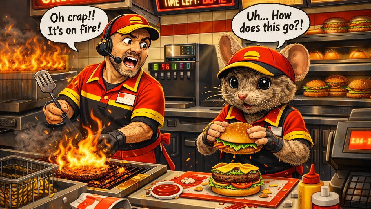 We Turned a Chill Game Into Chaos 😂🍔 ft @squeakusmaximus #fastfoodsimulator