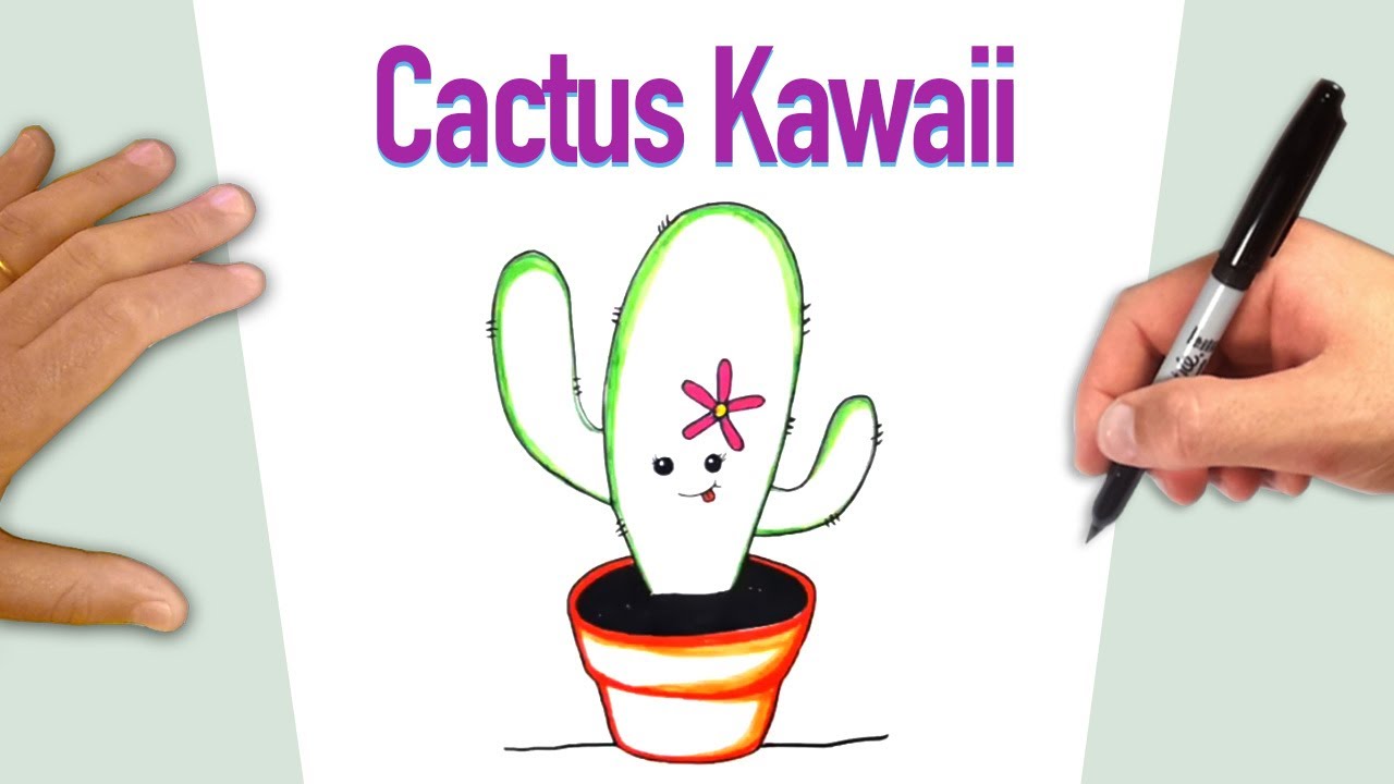 Como Desenhar Cactus Com Uma Flor