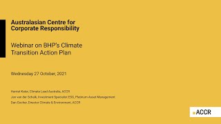 Investor Webinar - BHP's Climate Transition Plan 2