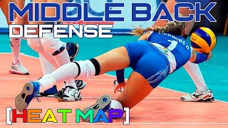 Volleyball Middle Back Defense HEAT MAP