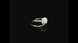 Diamond Bridal Ring Set in 18K White Gold – GIA Certified Cushion Cut Diamond & Wedding Band