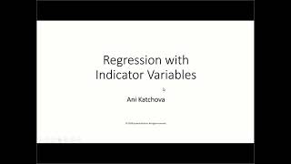 Regression with Indicator Variables