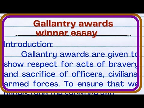 essay on gallantry award winners motivates me to