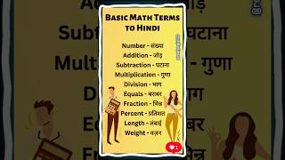 Basic Math Terms in Hindi | Learn Easy Maths Vocabulary for Daily Use 🔢📚