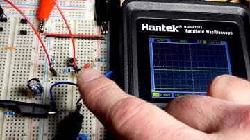LED Timed Off with Fade Capacitor and NPN BJT Collector Voltages Oscilloscope Measured