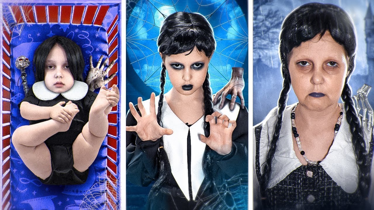 WEDNESDAY ADDAMS 💀 De la NASTERE pana la MOARTE ⏰ în 24 de ORE Challenge