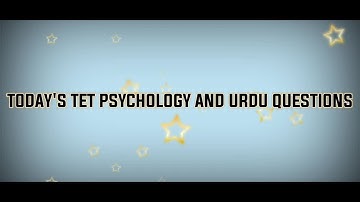 PREVIOUS TET PSYCHOLOGY AND URDU QUESTIONS & ANSWERS ||12-08-2022|| #aptet #urdutet #schooleducation