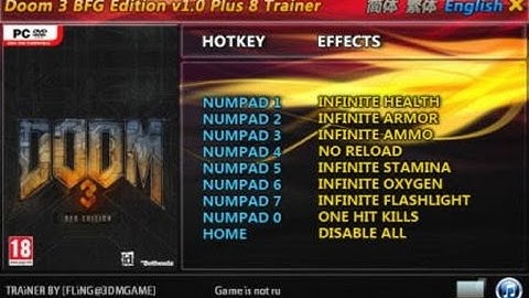 Best Trainer/Cheat for Doom 3 BFG Edition