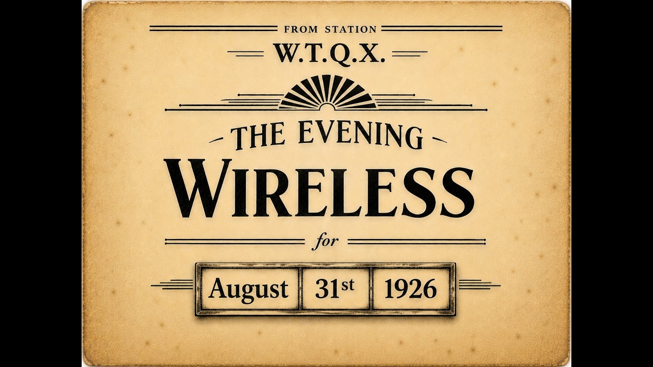 WTQX - The Evening Wireless (August 31st, 1926) - Valentino's Death