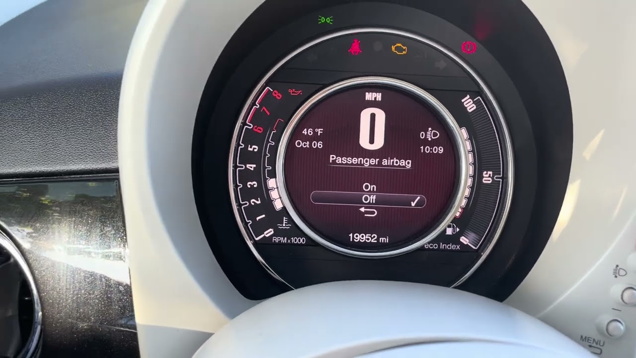 Как отключить подушку безопасности пассажира Fiat 500