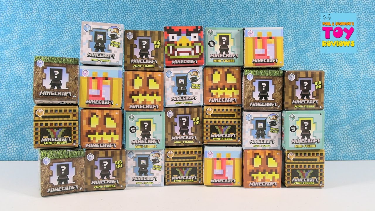 Minecraft Mini Figure Palooza Cute Series Spooky Grass & More Unboxing | PSToyReviews