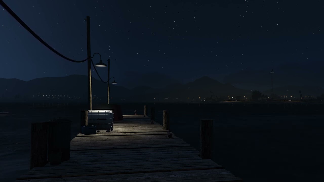 The Dock at Midnight [ Late Night Water Ambience ] GTA V