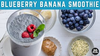 Blueberry Banana Smoothie | Quick HEALTHY Breakfast Recipe
