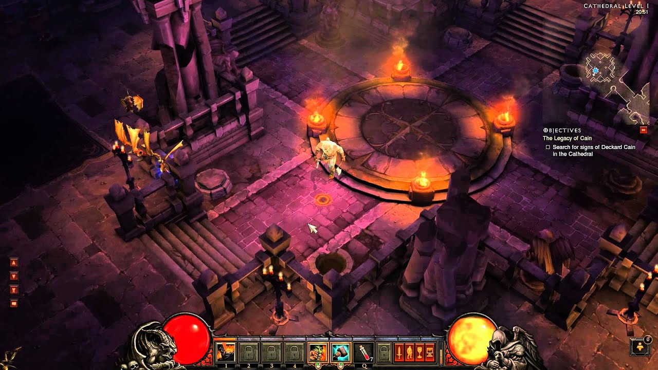 Diablo 3 gameplay - Cathedral Level 1   - 1080p