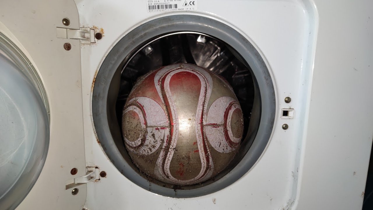 Experiment Old Dirty Football In A Washing Machine Fagor YouTube