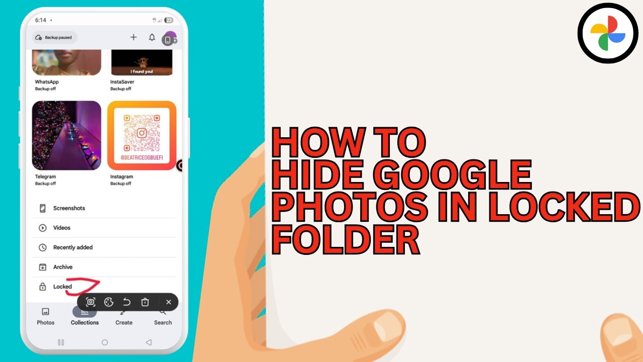 Как скрыть Google Photos в ЗАКРЫТОЙ ПАПКЕ