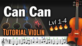 Can Can - 4 niveles 💪 | Tutorial Violin - Play Along