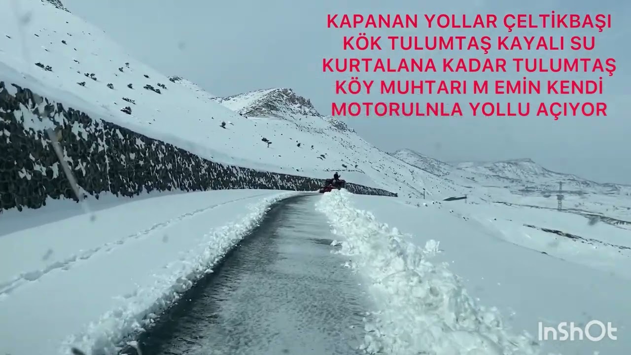 TULUMTAŞ KÖY MUHTARI M EMİN TUNÇ KENDI İMKANLARI İLE YOLU AÇIP KARI TEMİZLIYOR