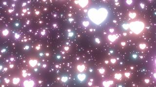 Beautiful Glowing Neon Pink Blue Love Heart Shapes Drifting In Space 4K VJ Loop Moving Background screenshot 1