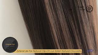 Extensii De Par Natural Clip-On Lux Saten Natural Ciocolatiu 3